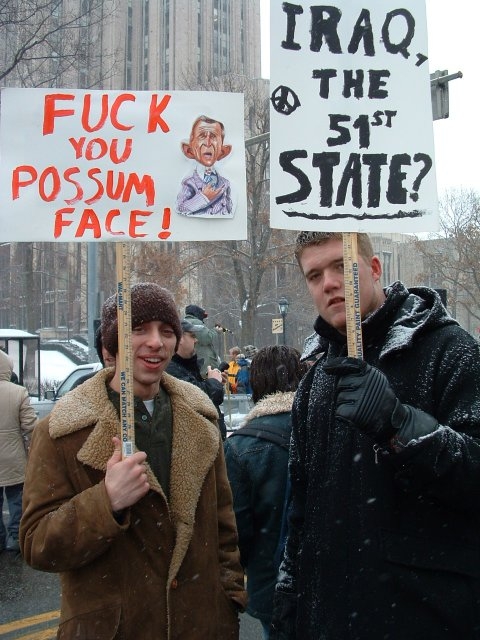 Protesters state har...