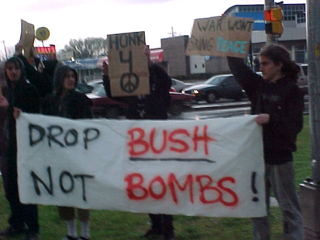 Report from anti war...
