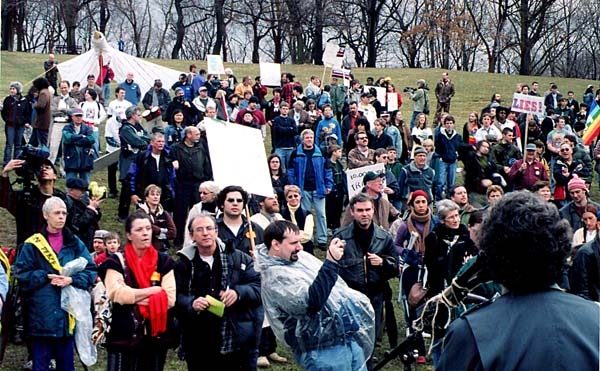Crowd at the first r...