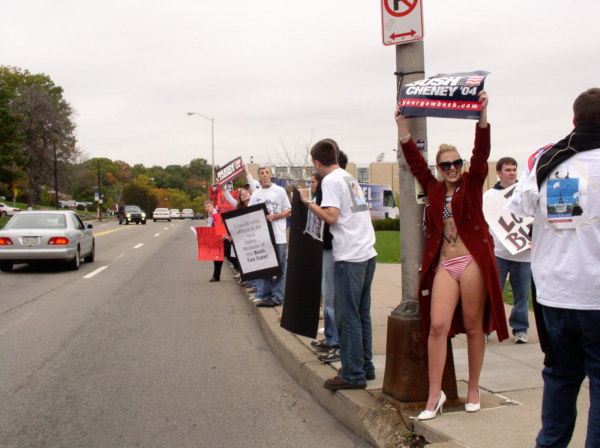 Pro-Bush supporters ...