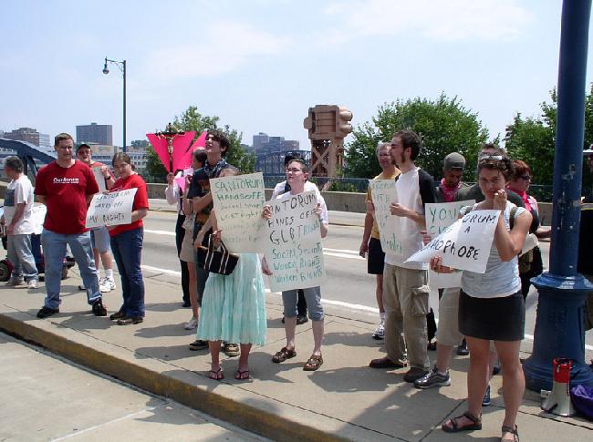 rally in front of Sa...