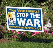 Vote Peace lawn signs now available!